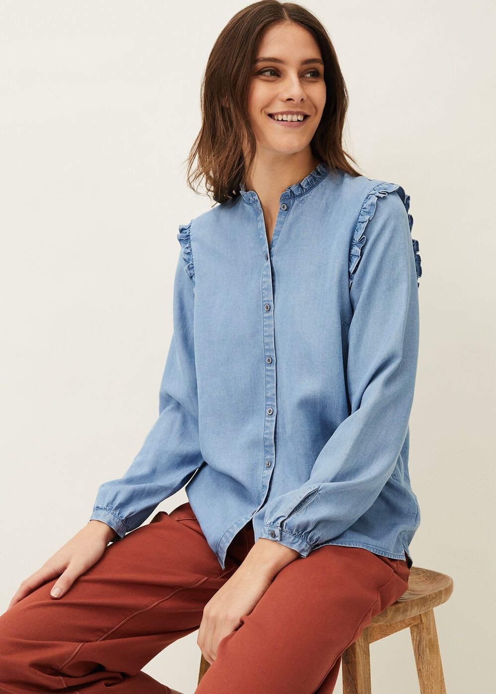 Nora Denim Culotte Terracotta