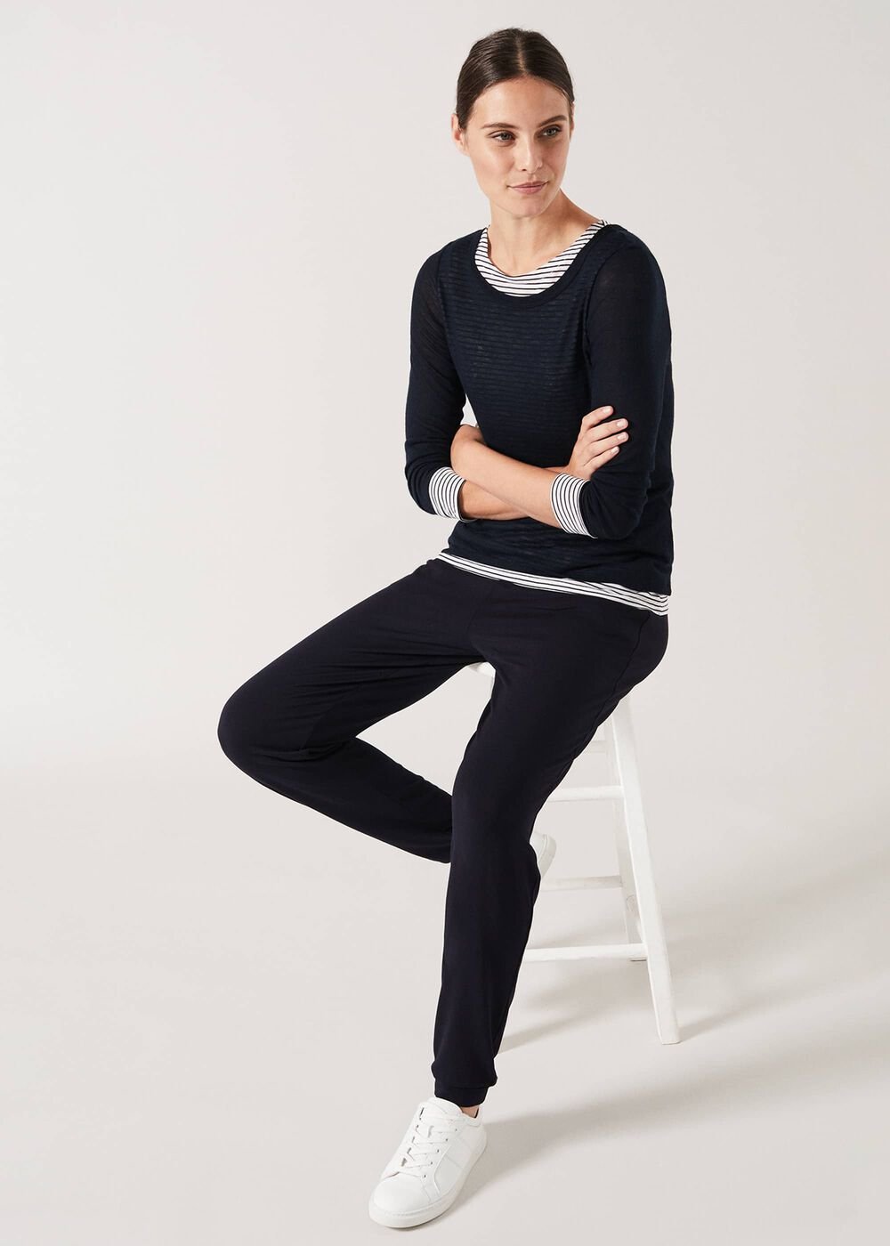 Soft Jersey Tapered Joggers Navy