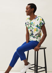 Ramona Cropped Straight Leg Jean Cobalt