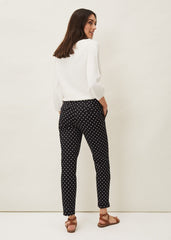 Bea Spot Tapered Trouser Black/White