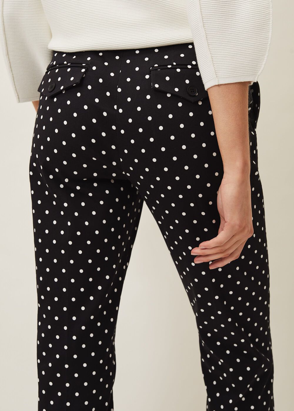 Bea Spot Tapered Trouser Black/White