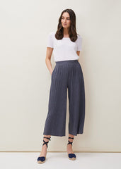 Bradie Plisse Wide Leg Trousers Charcoal