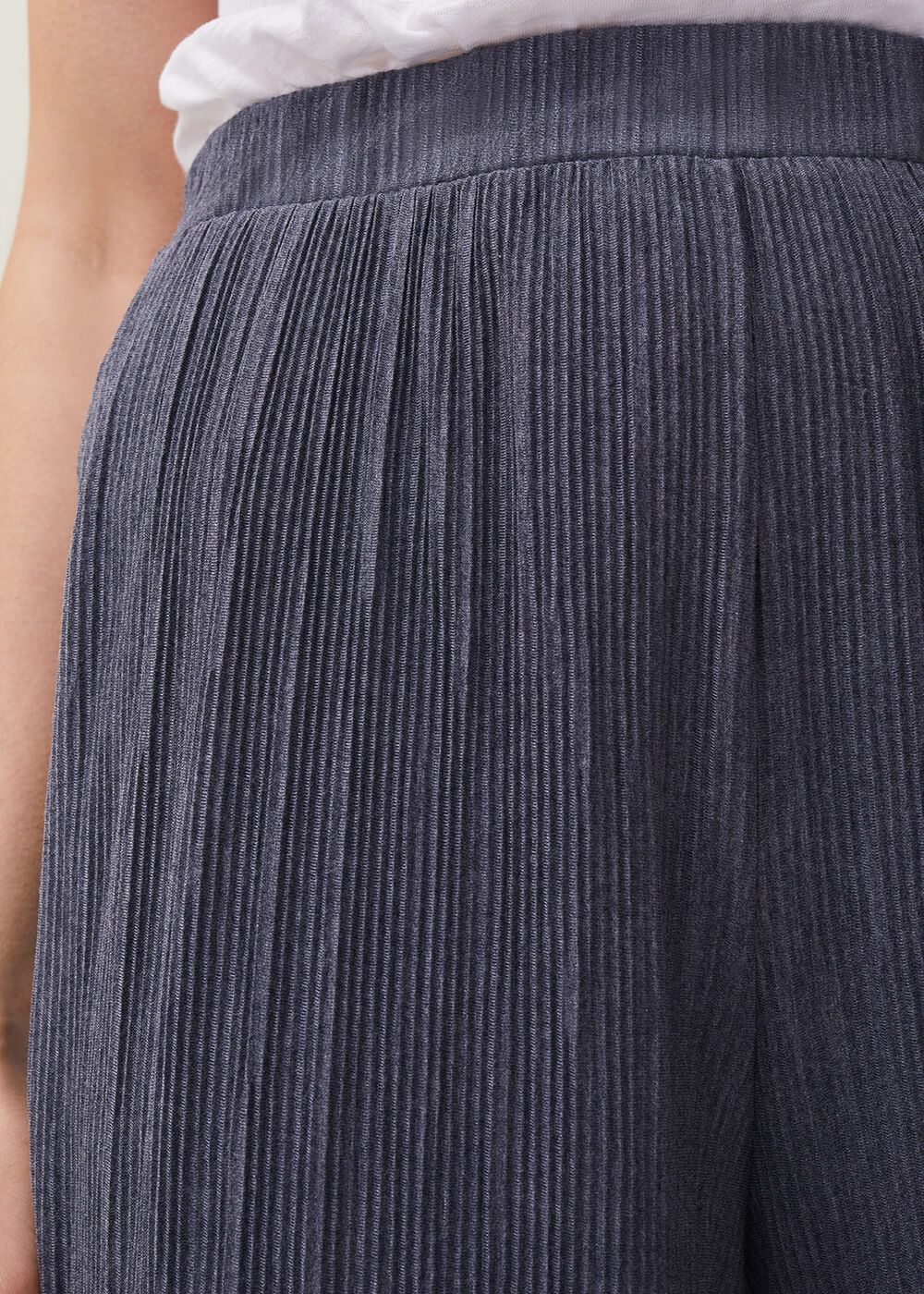 Bradie Plisse Wide Leg Trousers Charcoal