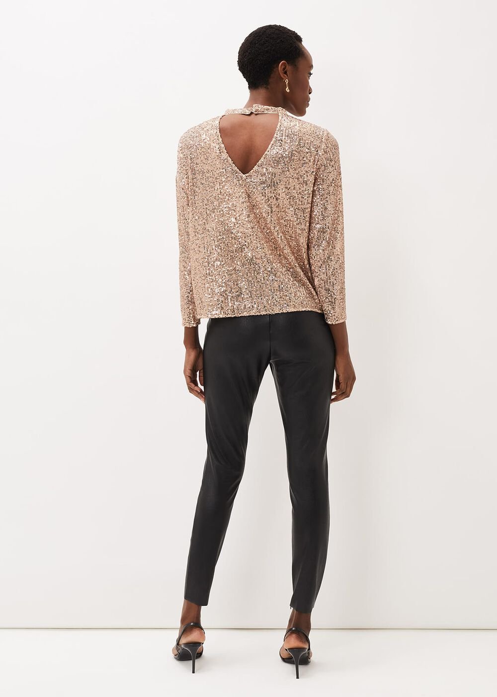 Amina Faux Leather Jegging Black