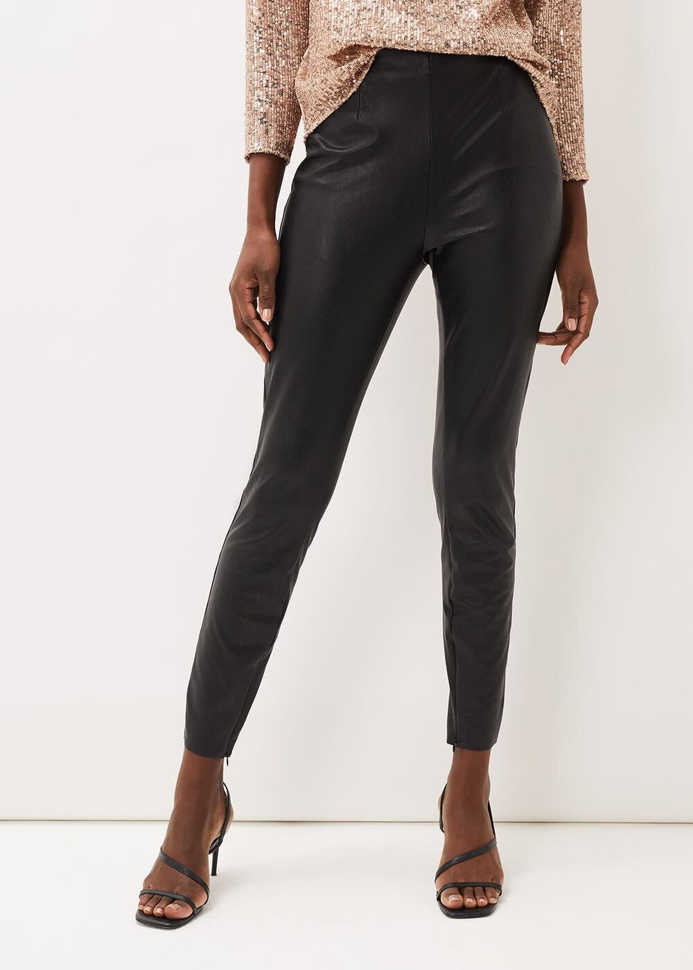 Amina Faux Leather Jegging Black