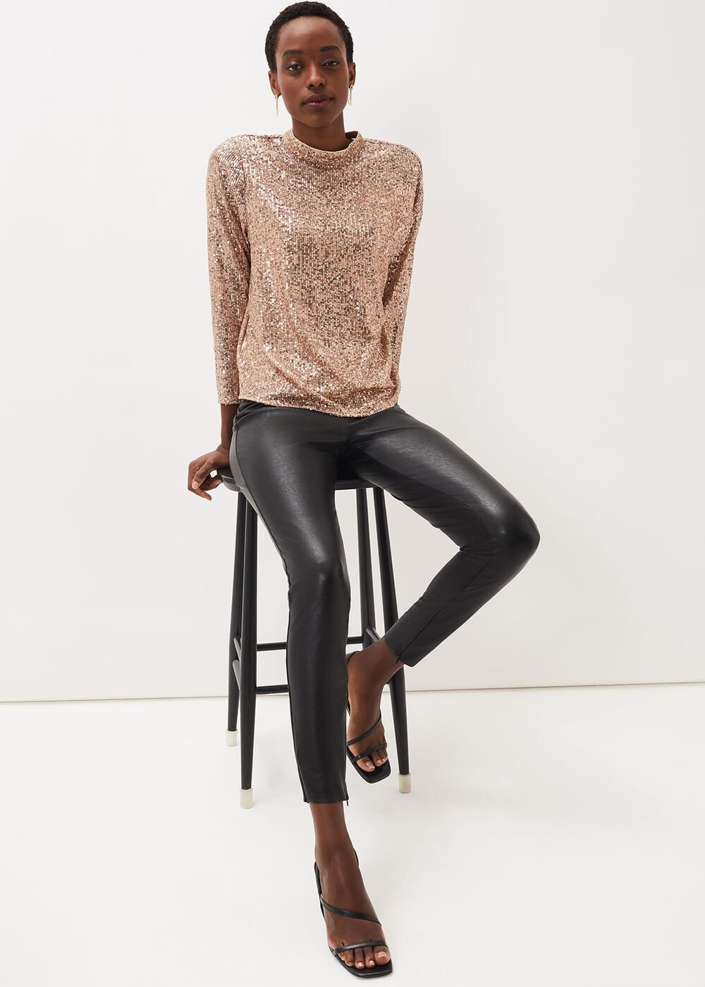 Amina Faux Leather Jegging Black