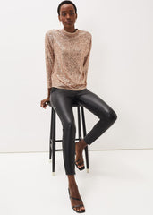 Amina Faux Leather Jegging Black
