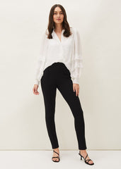Sabrina Zip Hem Ponte Trousers Black