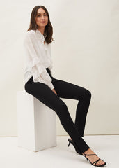 Sabrina Zip Hem Ponte Trousers Black