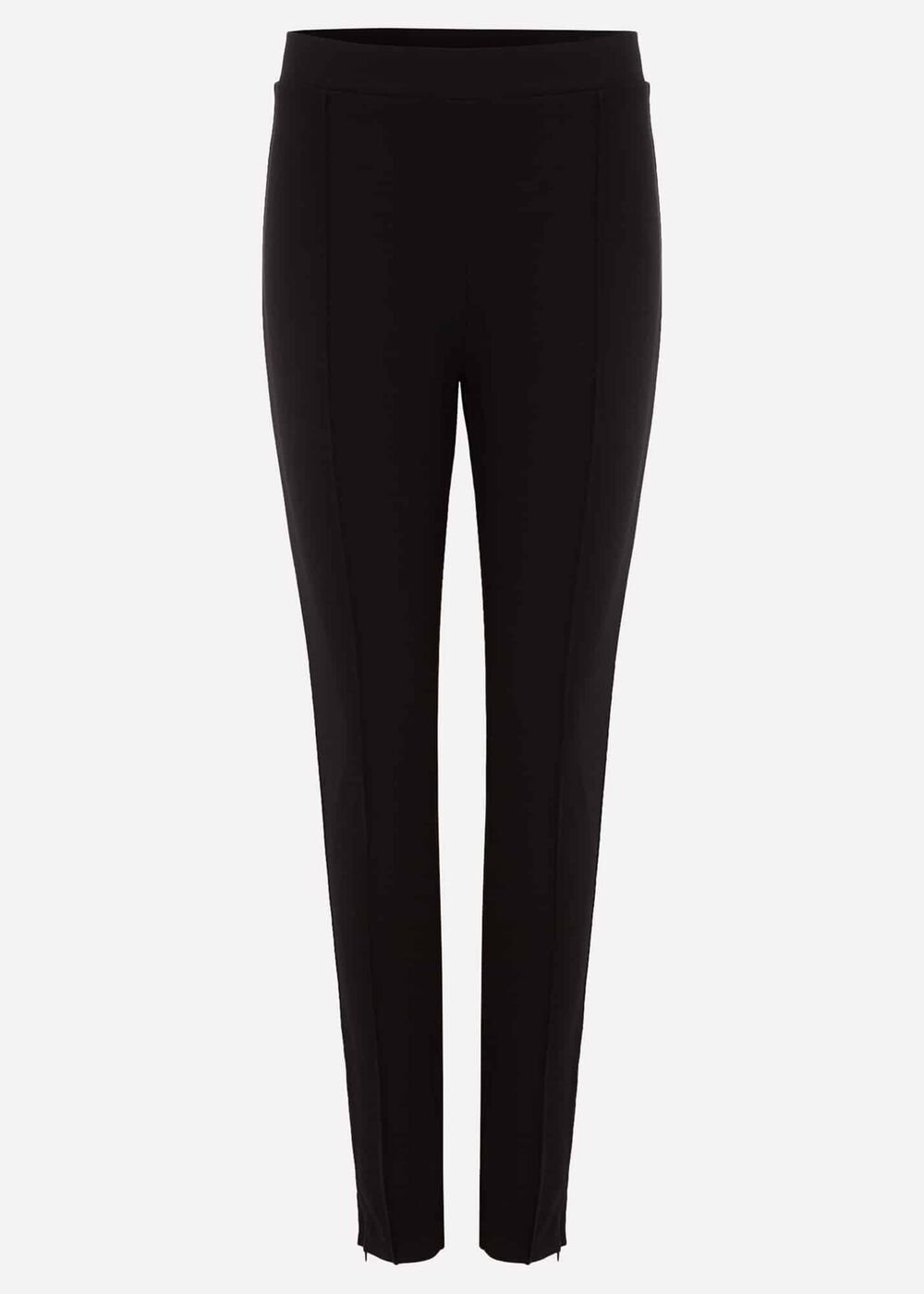 Sabrina Zip Hem Ponte Trousers Black