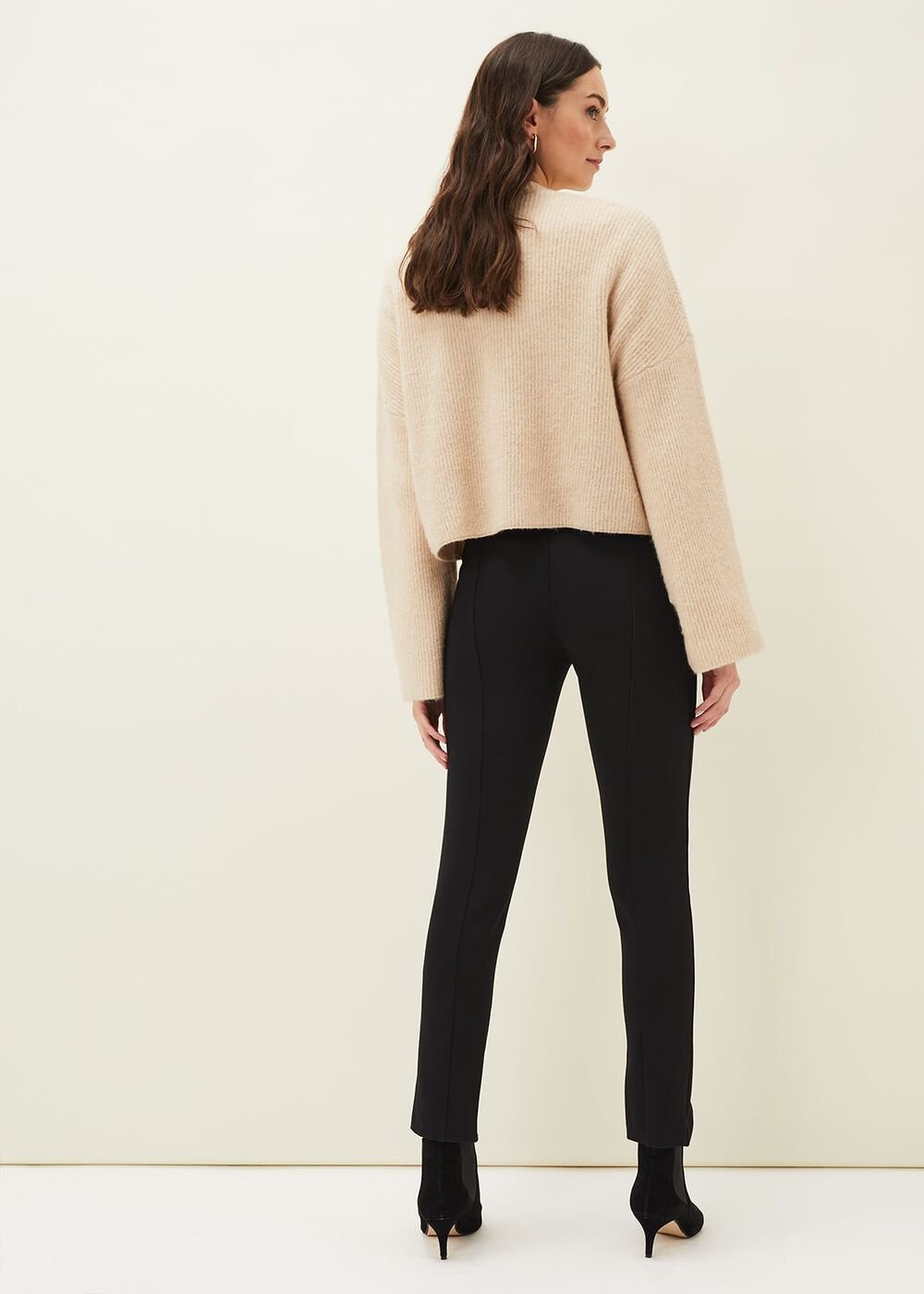 Trixie Split Front Ponte Leggings Black
