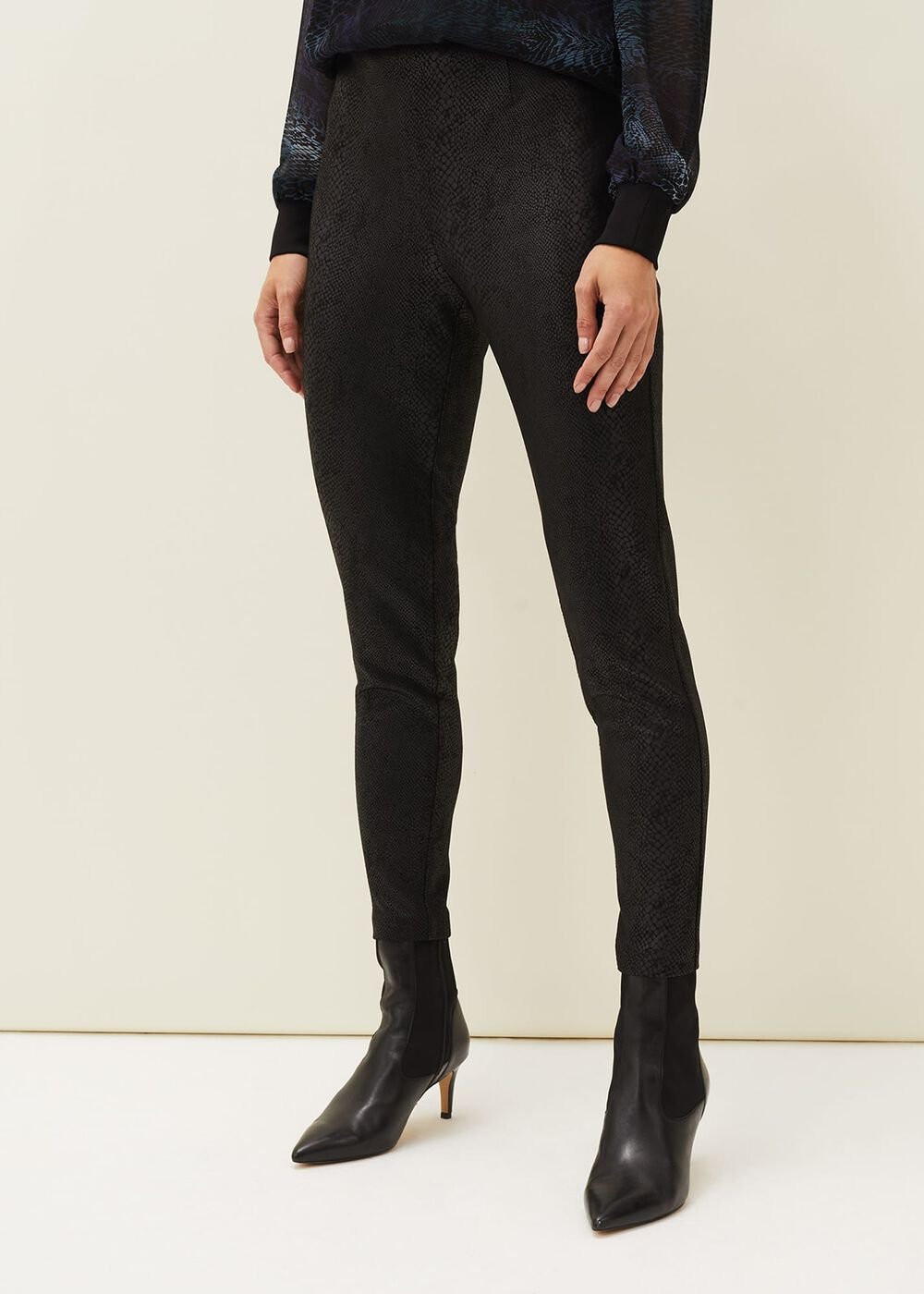 Erica Snake Skin Leggings Black