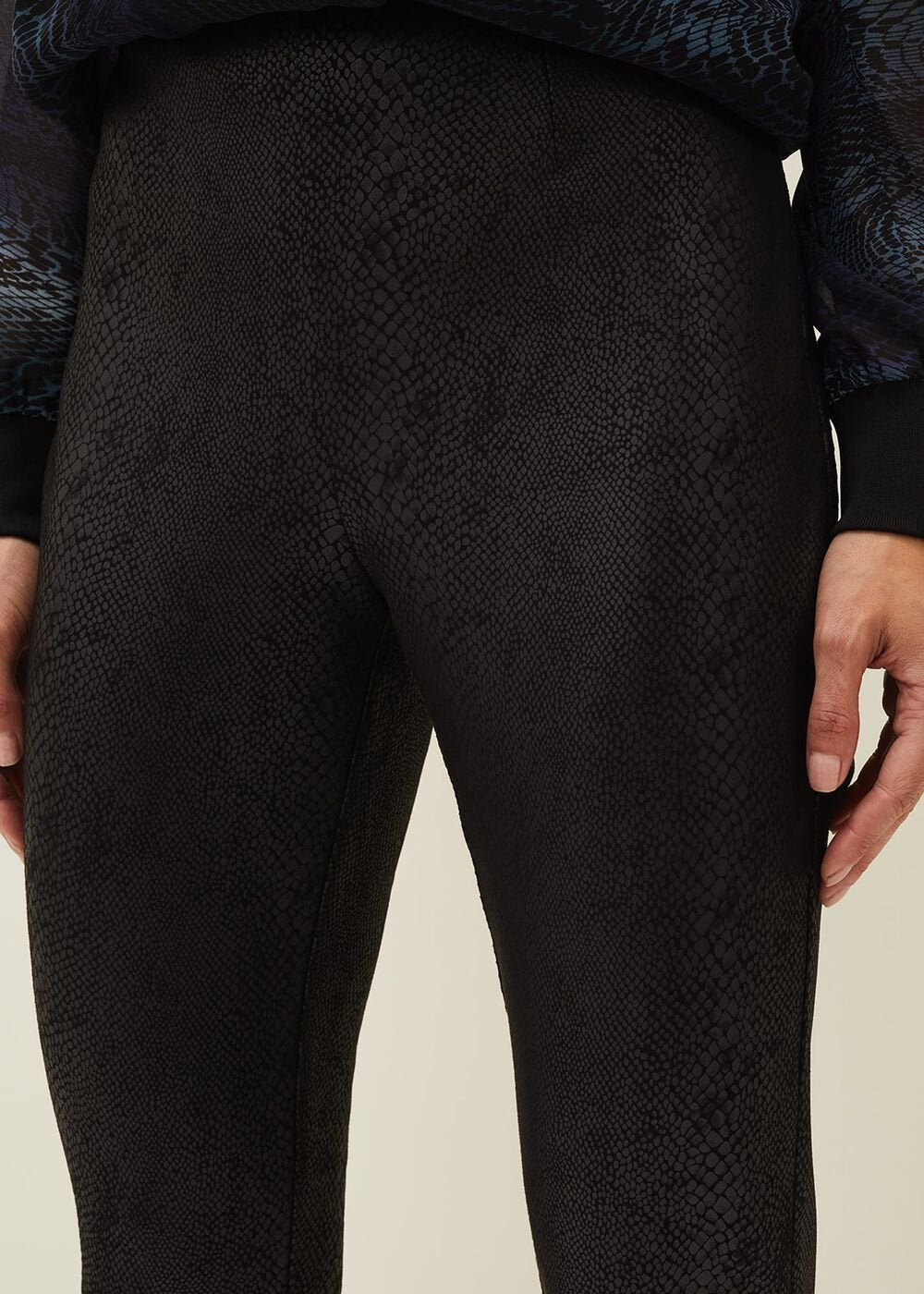 Erica Snake Skin Leggings Black