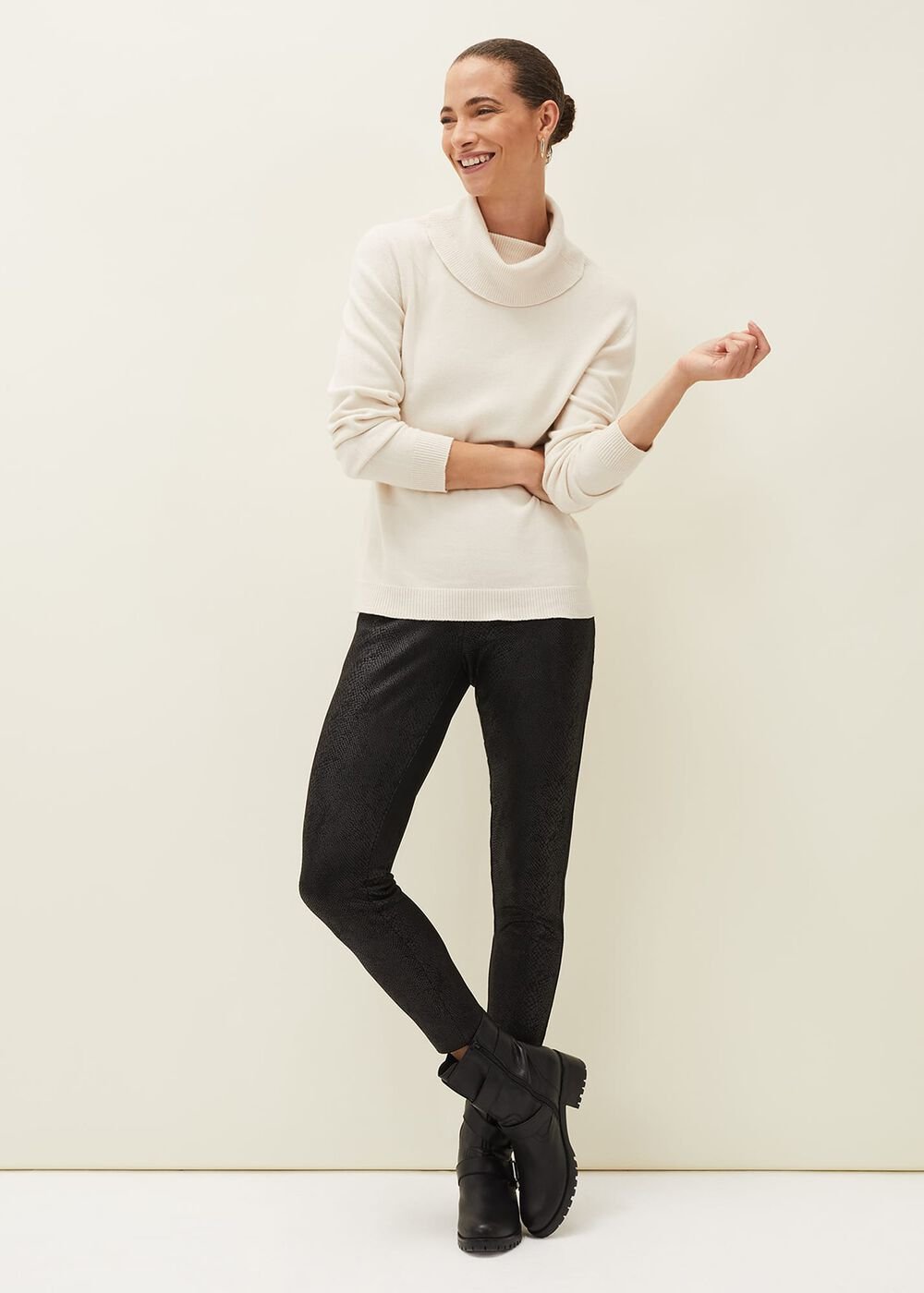 Erica Snake Skin Leggings Black
