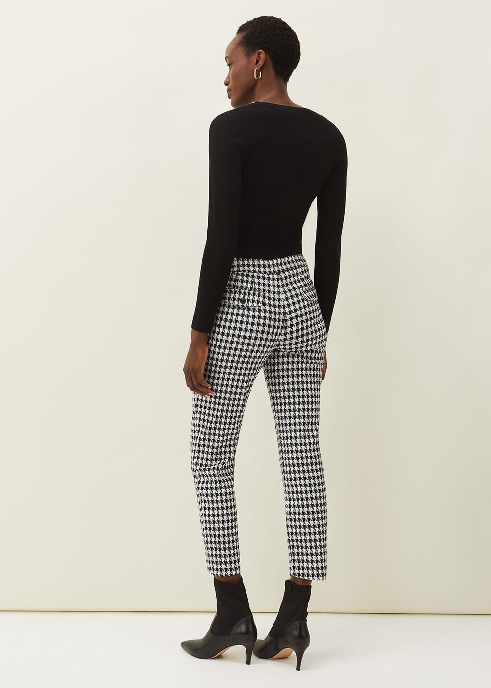 Gigi Dogtooth Trouser Black/Ivory
