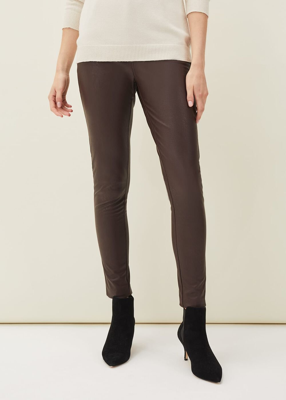 Kristina Faux Leather Skinny Jean Mulberry