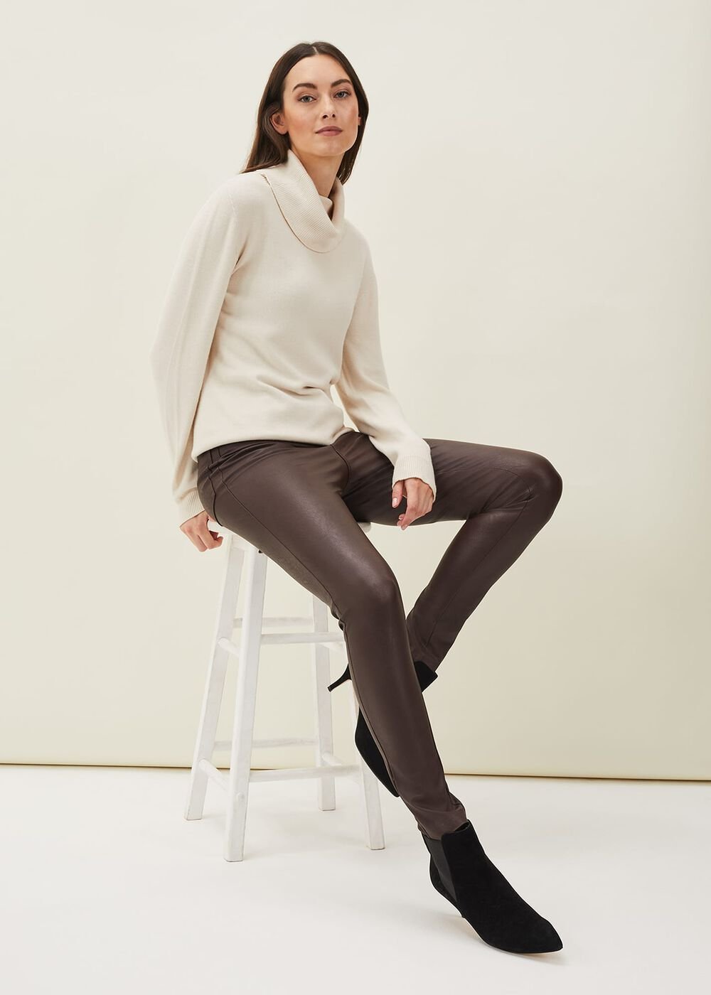 Kristina Faux Leather Skinny Jean Mulberry