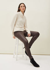 Kristina Faux Leather Skinny Jean Mulberry