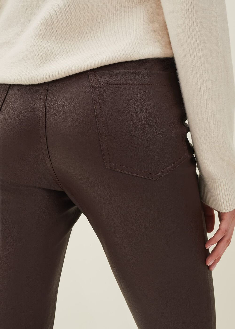 Kristina Faux Leather Skinny Jean Mulberry