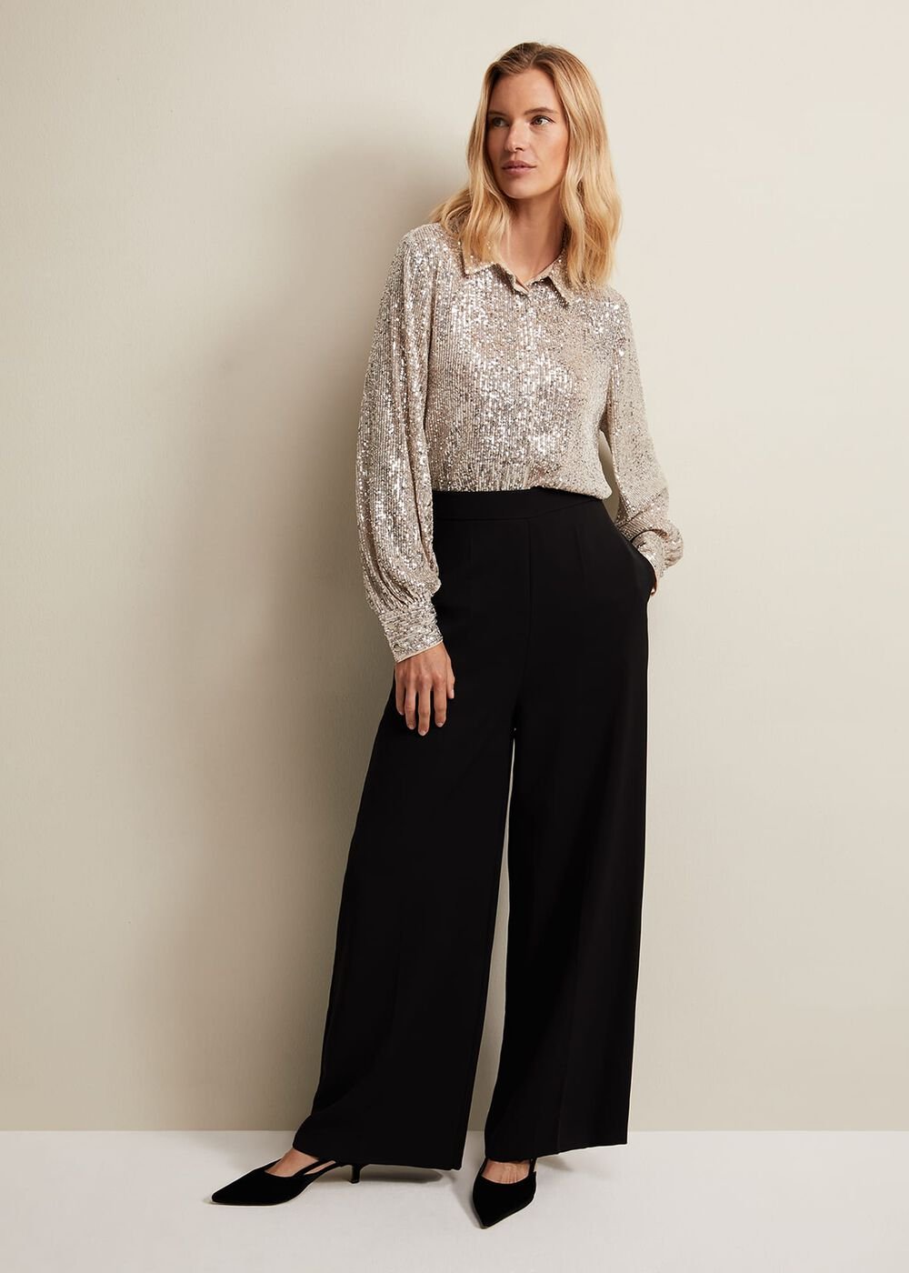 Florentine Wide Leg Trousers Black