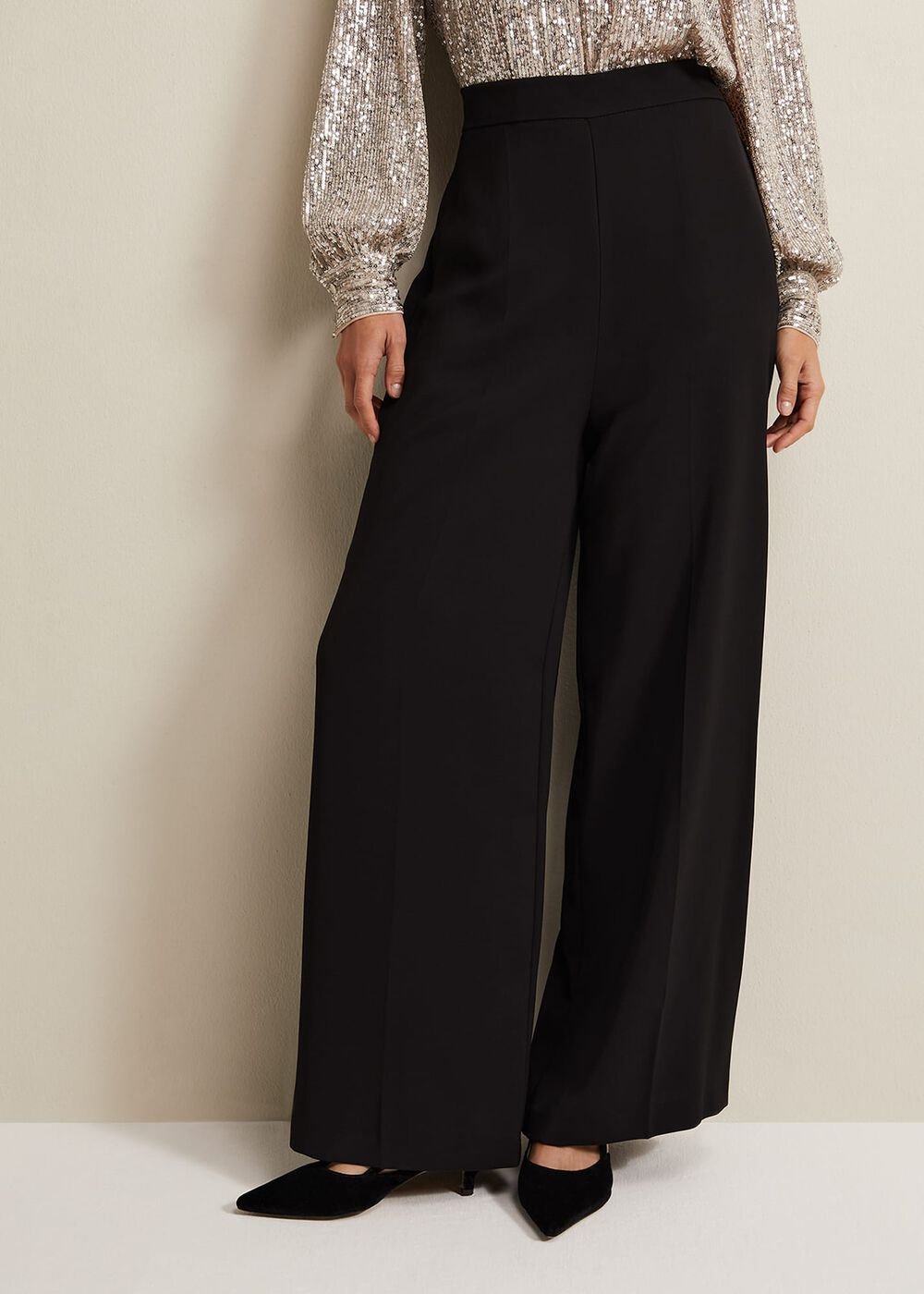 Florentine Wide Leg Trousers Black