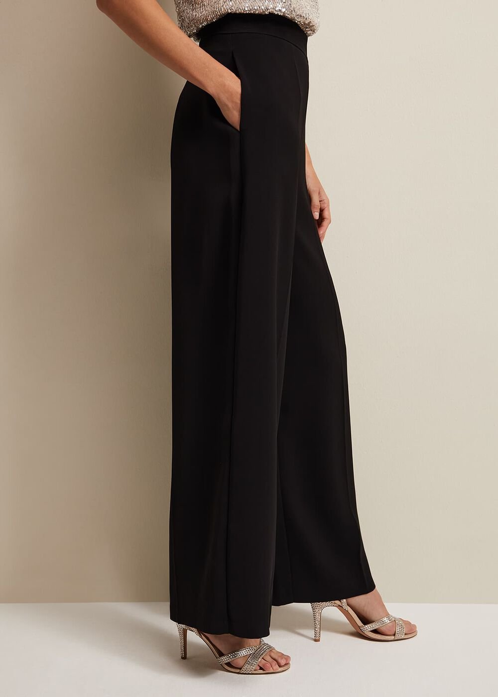 Florentine Wide Leg Trousers Black