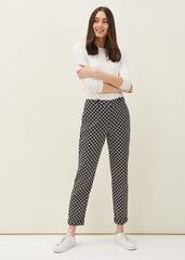 Ryleigh Geometric Print Tapered Trouser Black/Multi