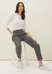 Ryleigh Geometric Print Tapered Trouser Black/Multi