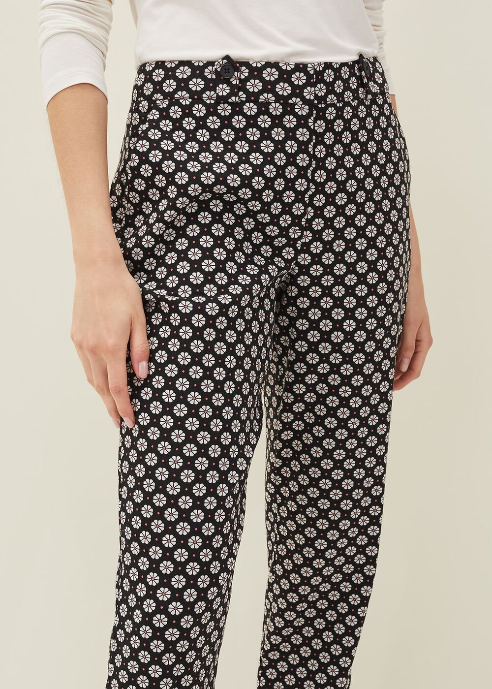 Ryleigh Geometric Print Tapered Trouser Black/Multi