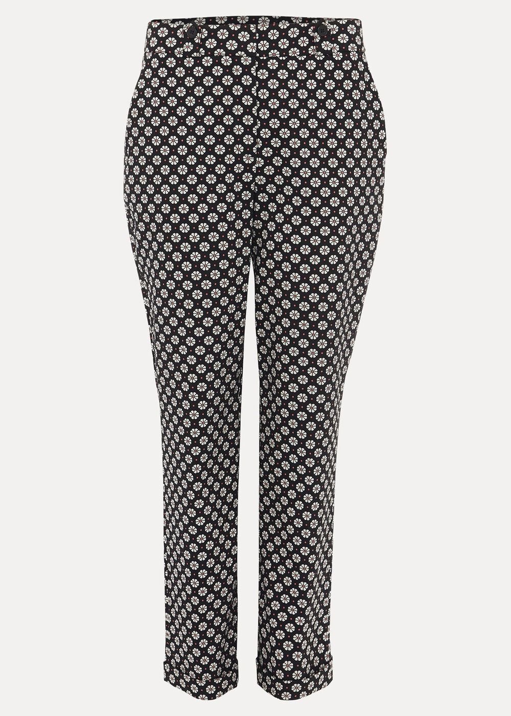 Ryleigh Geometric Print Tapered Trouser Black/Multi