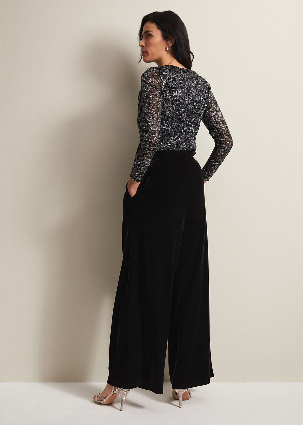 Florentine Velvet Co-Ord Trousers Black