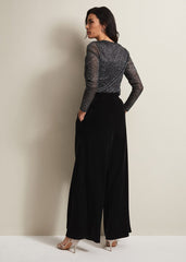 Florentine Velvet Co-Ord Trousers Black