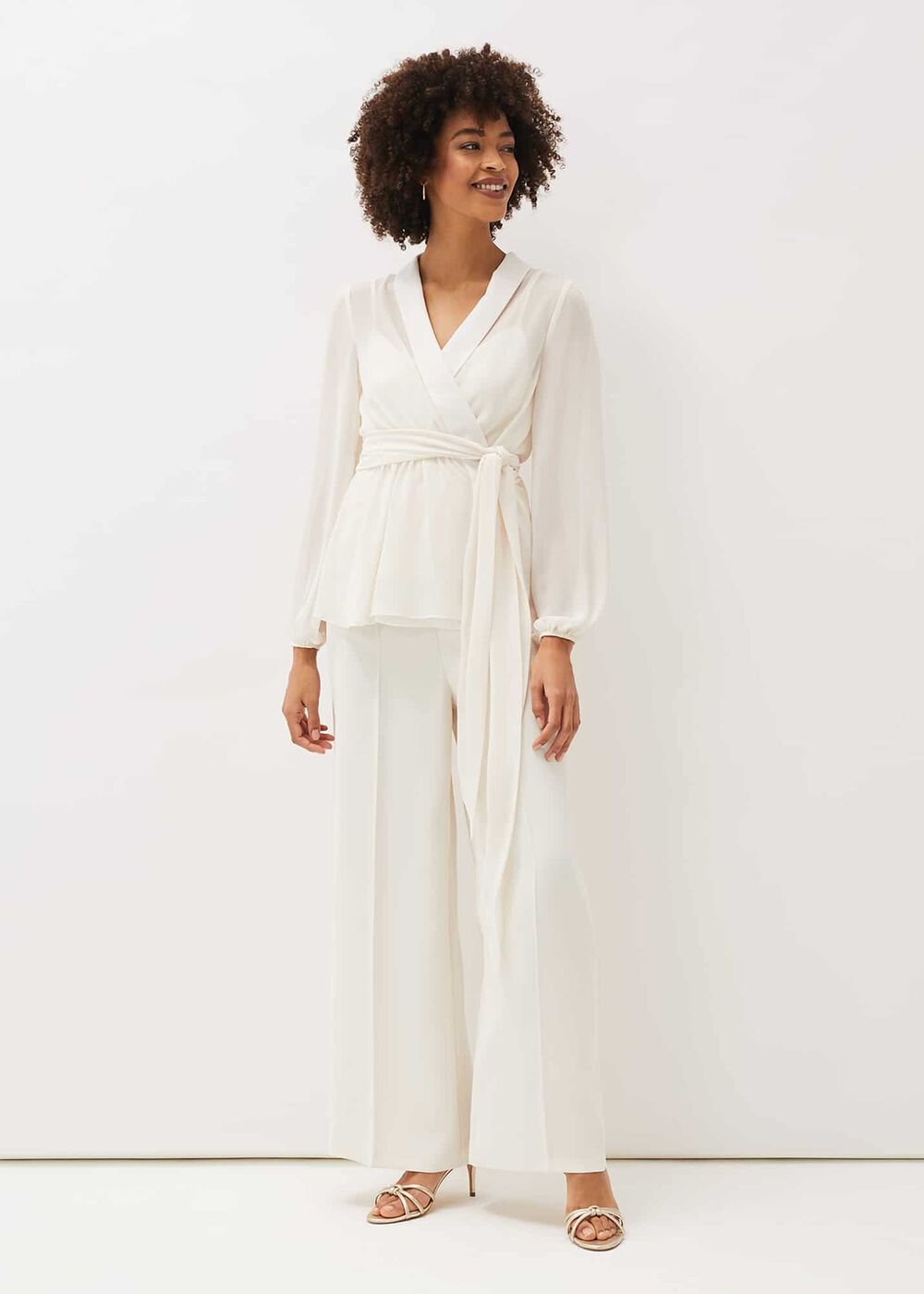 Florentine Wide Leg Trousers Buttermilk