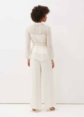 Florentine Wide Leg Trousers Buttermilk