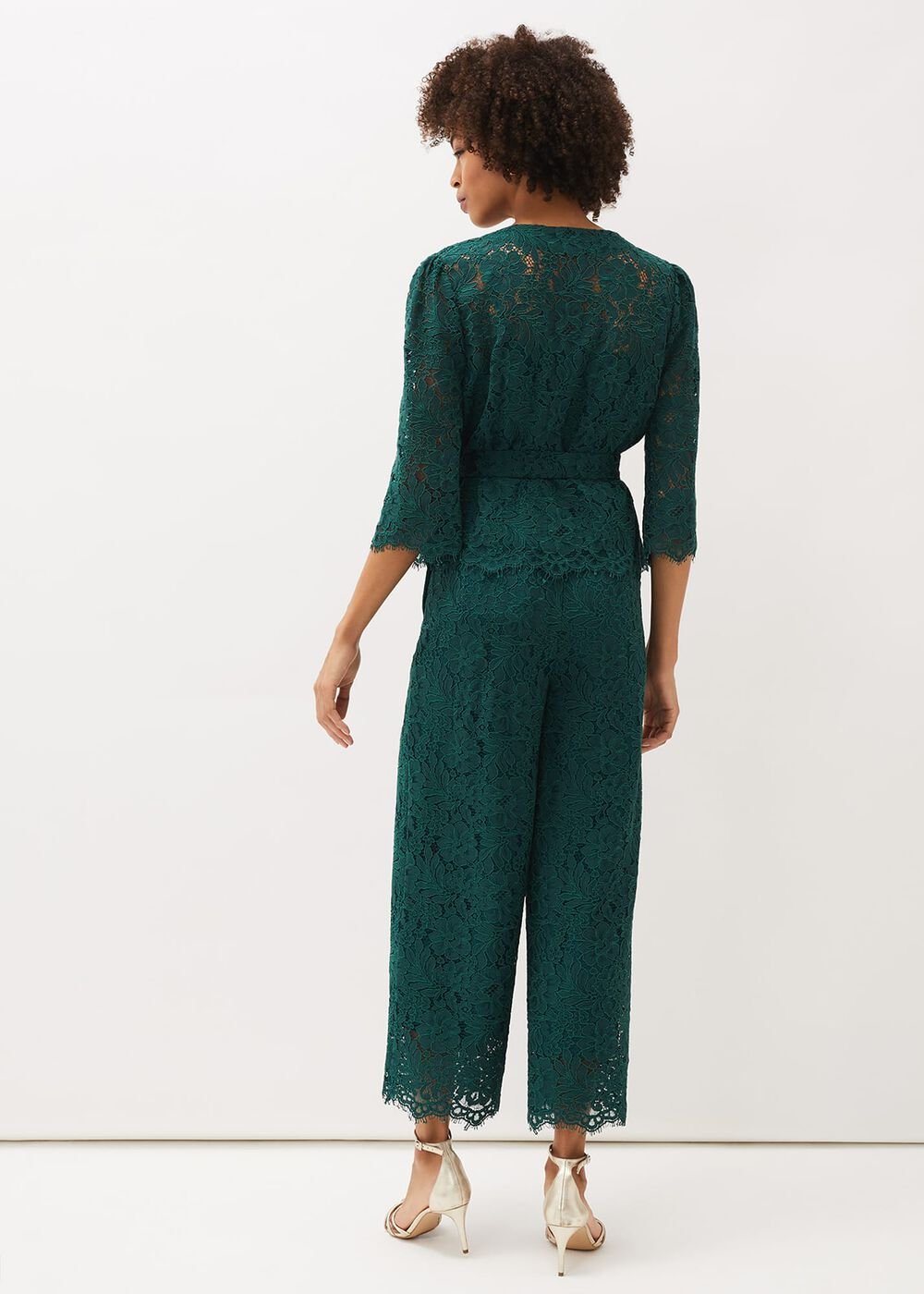 Aliza Lace Co-Ord Trousers Pine