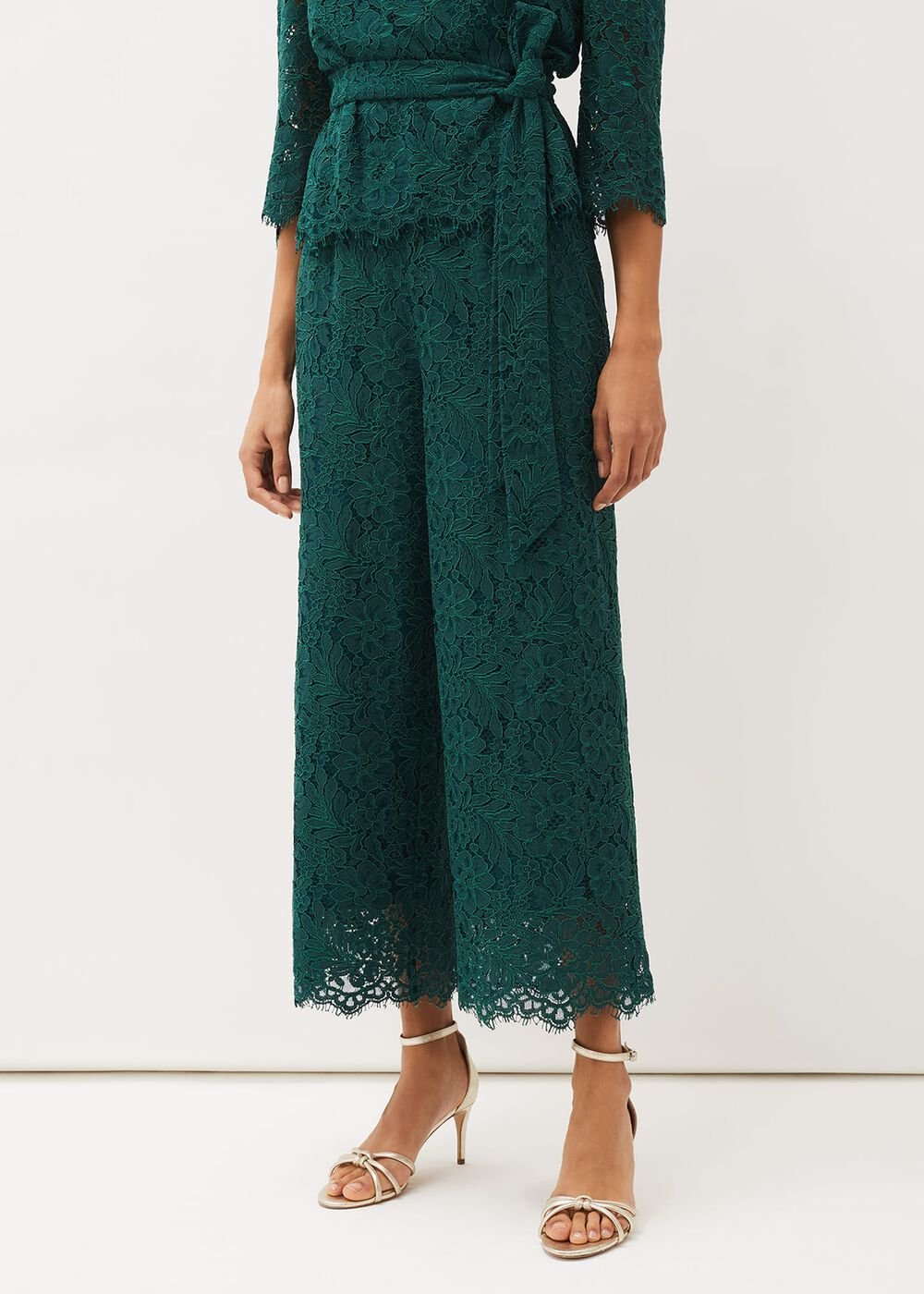 Aliza Lace Co-Ord Trousers Pine
