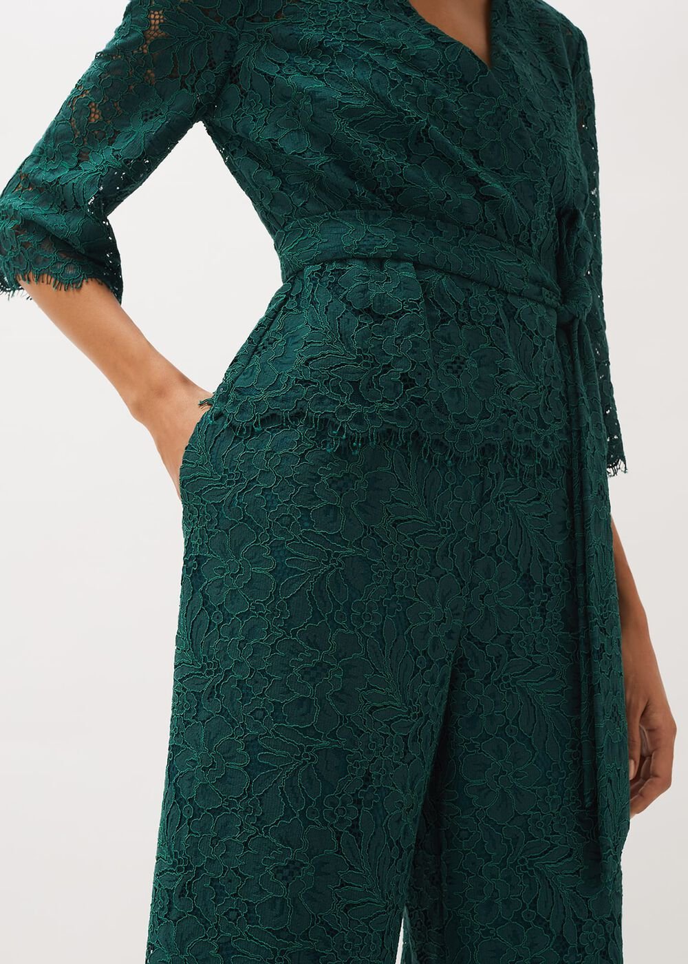 Aliza Lace Co-Ord Trousers Pine