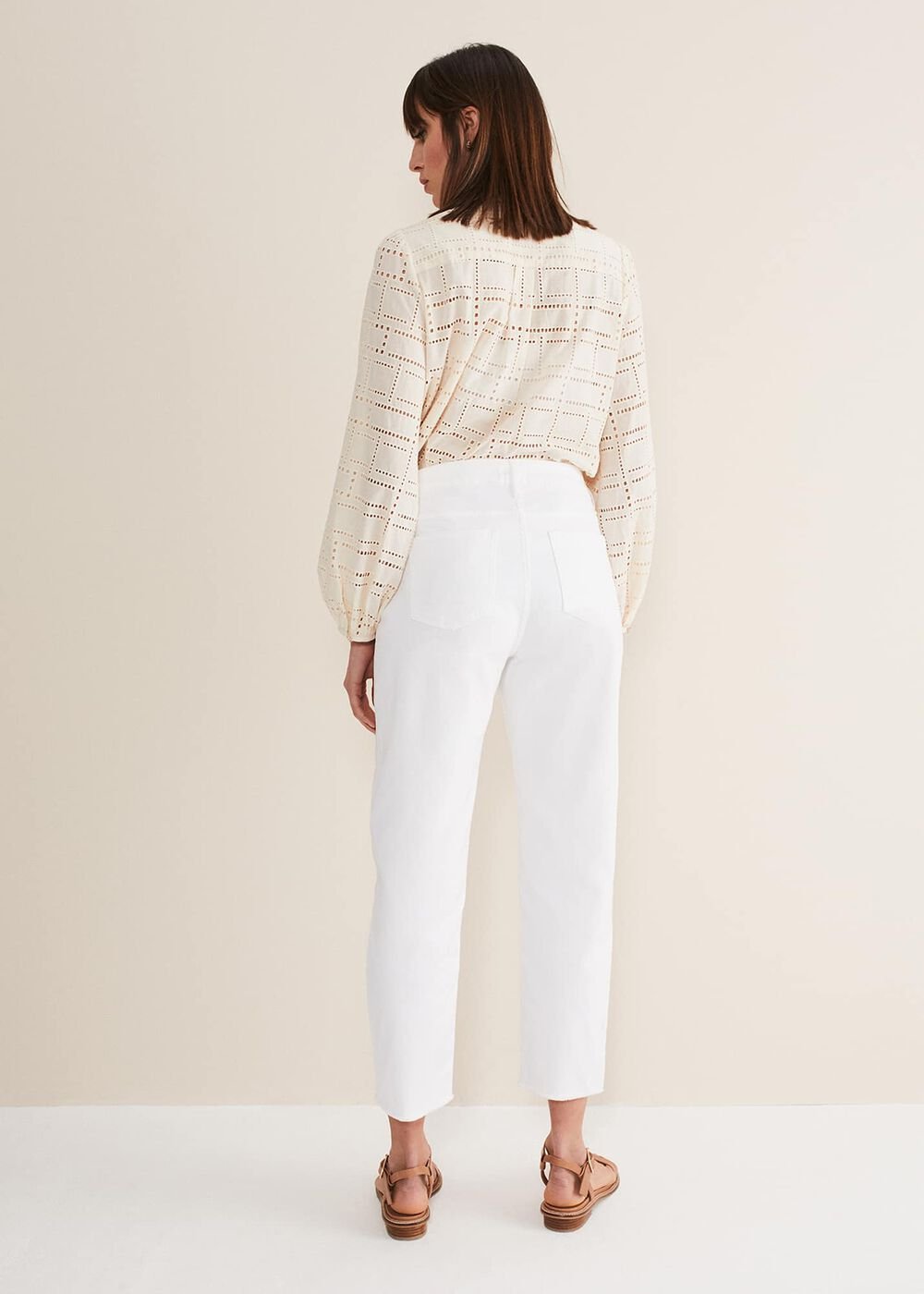 Petra Raw Hem Straight Leg Jean White