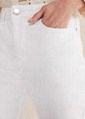 Petra Raw Hem Straight Leg Jean White