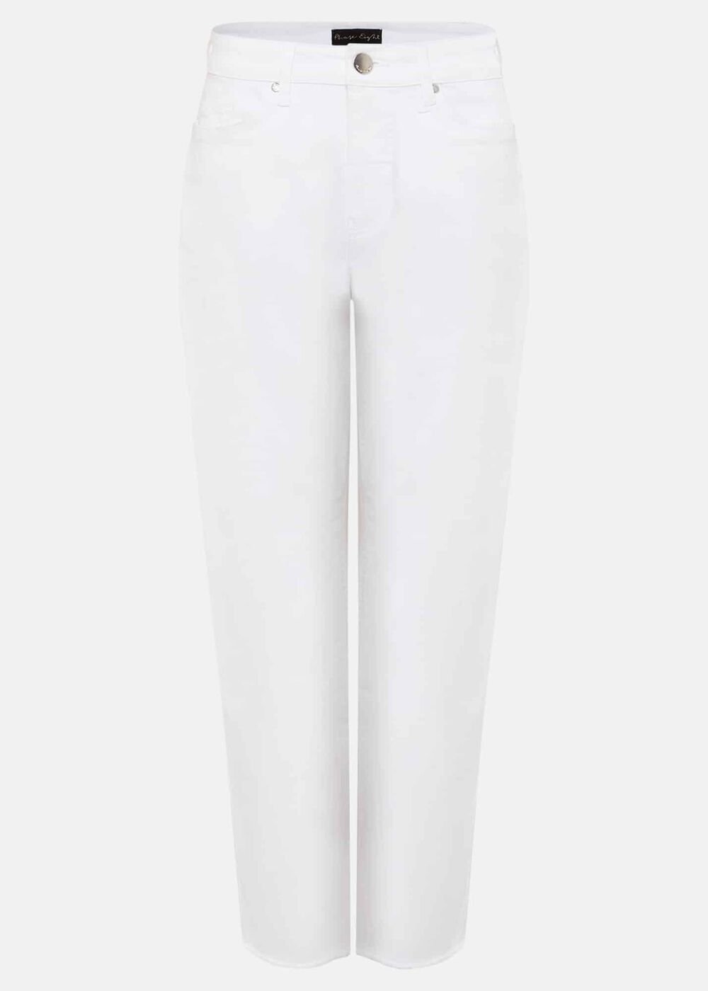 Petra Raw Hem Straight Leg Jean White