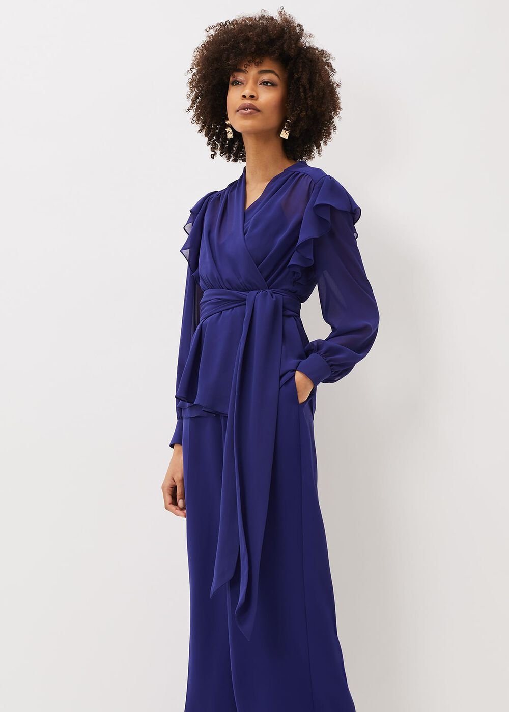 Avril Wide Leg Co-Ord Trousers Violet