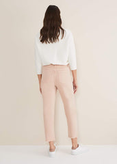Petra Raw Hem Straight Leg Jean Pink