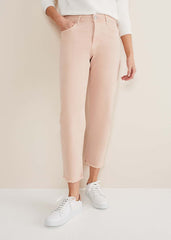 Petra Raw Hem Straight Leg Jean Pink