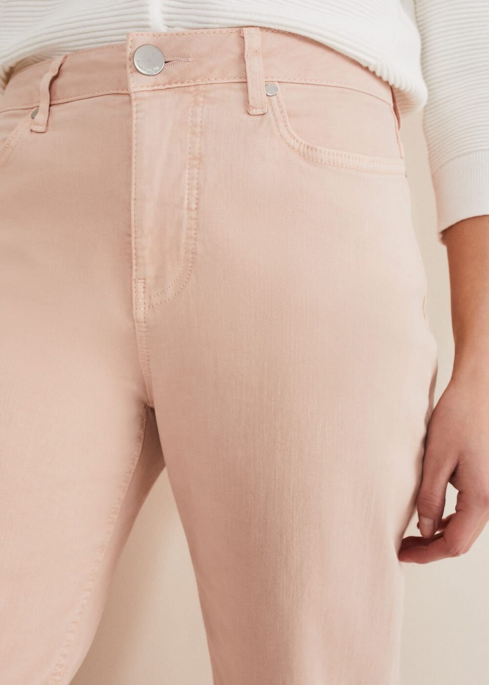 Petra Raw Hem Straight Leg Jean Pink