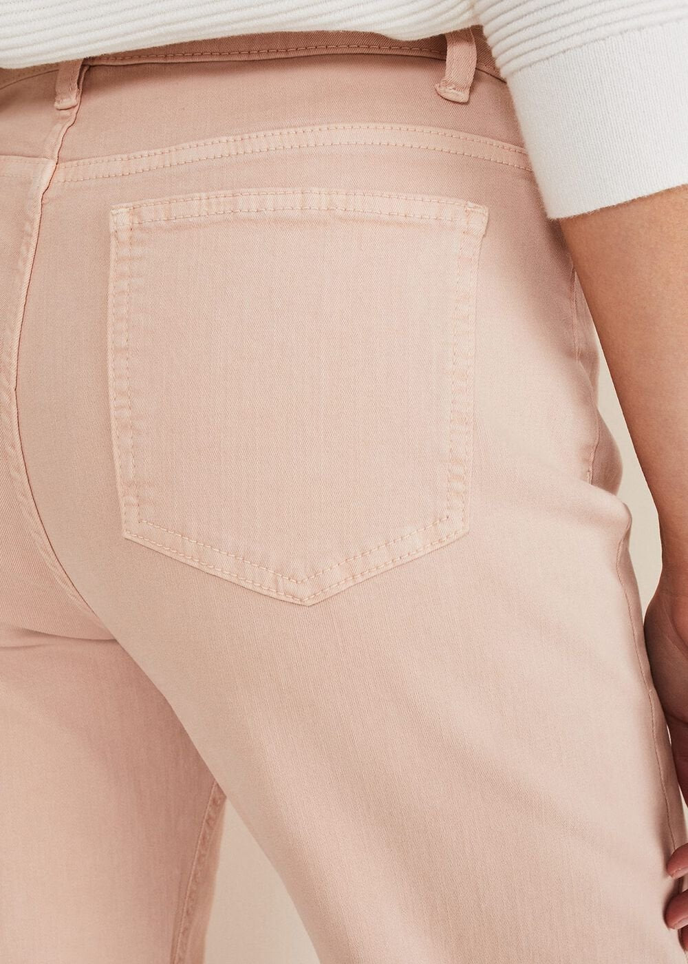 Petra Raw Hem Straight Leg Jean Pink