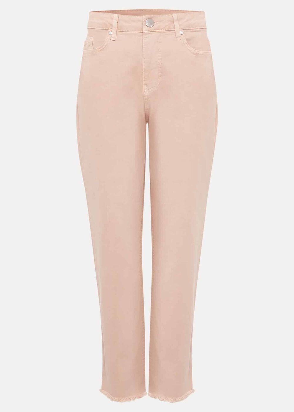 Petra Raw Hem Straight Leg Jean Pink
