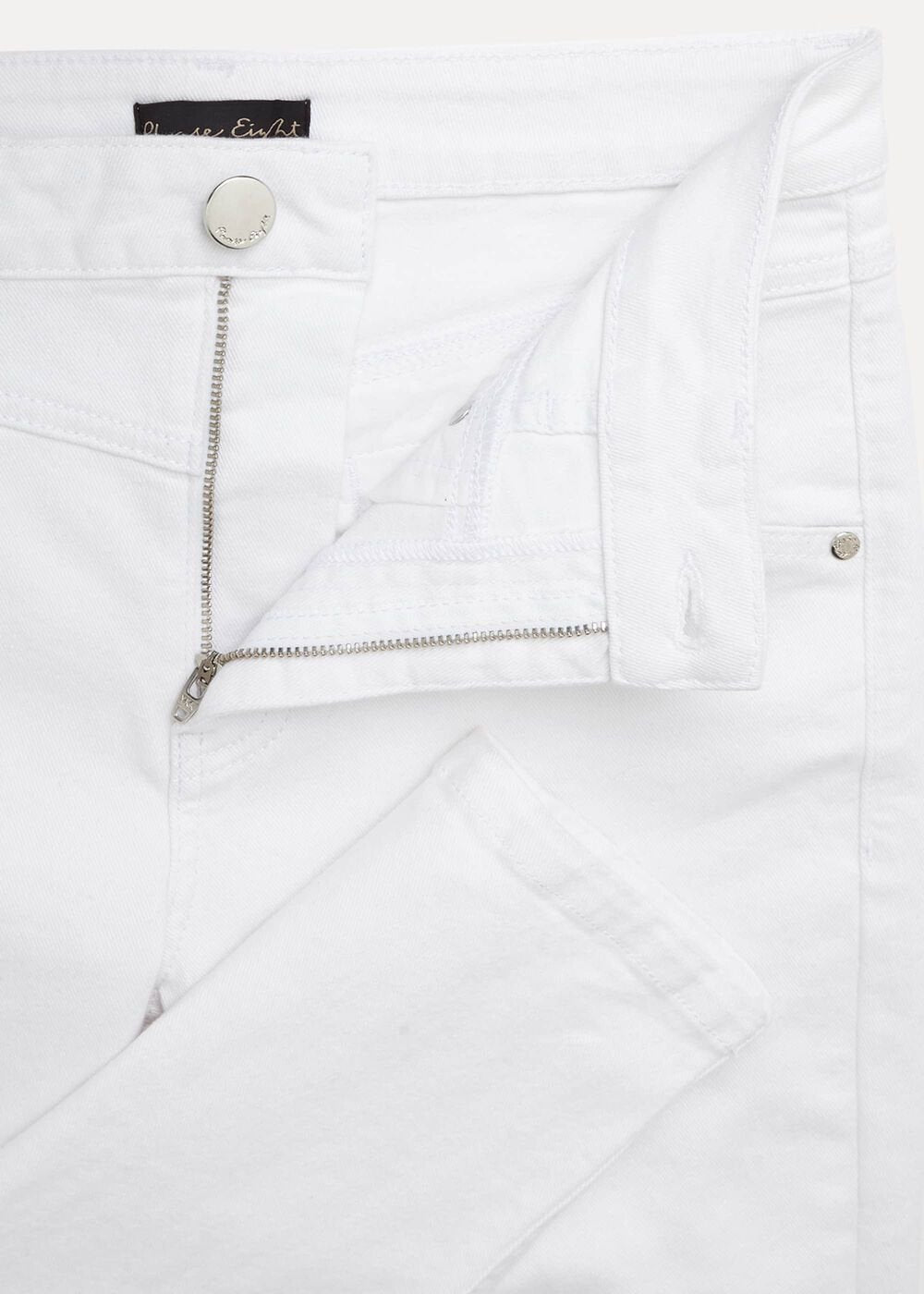 Hailee Topstitch Skinny Jeans White