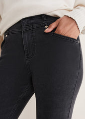 Hailee Topstitch Skinny Jeans Charcoal