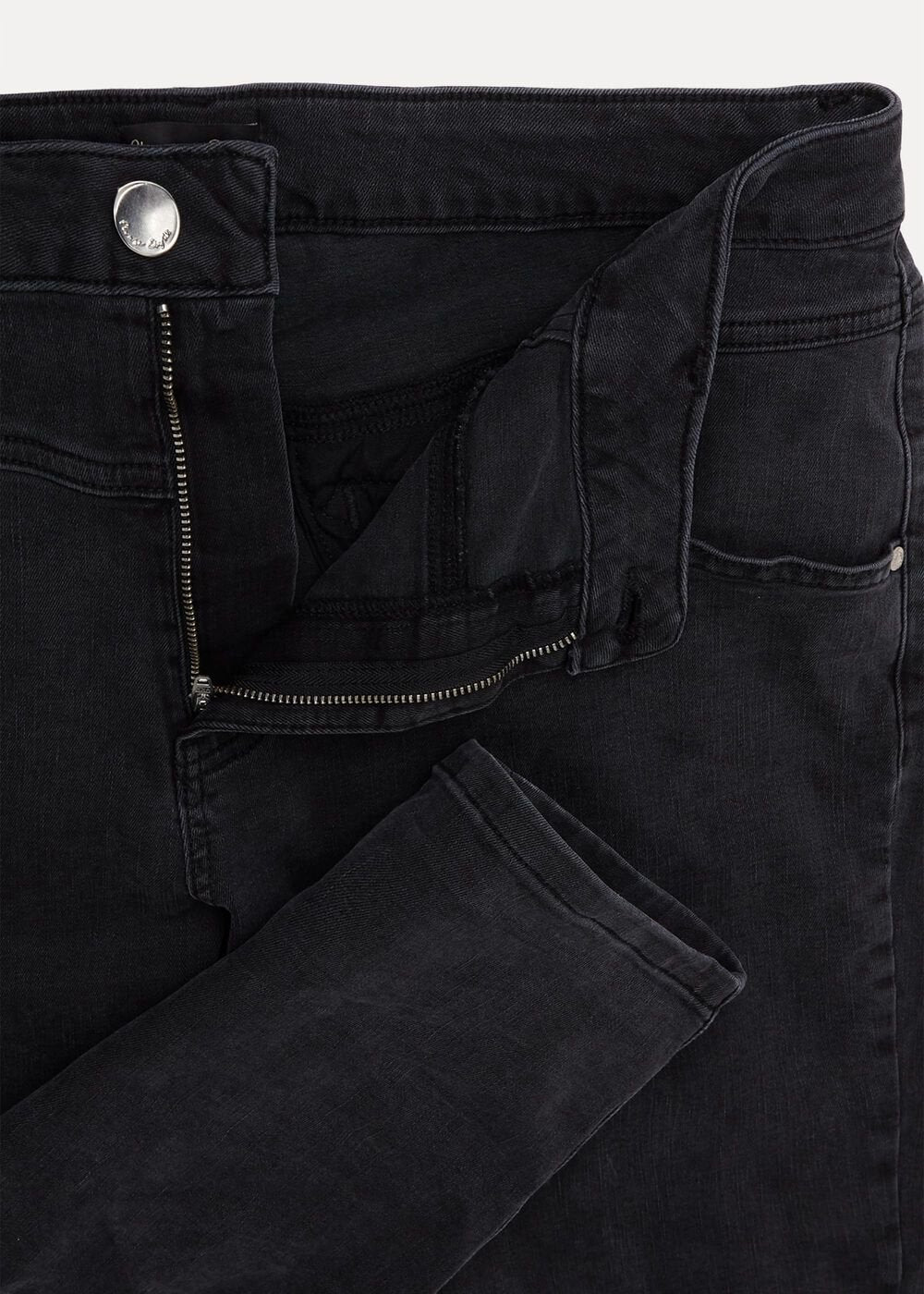 Hailee Topstitch Skinny Jeans Charcoal