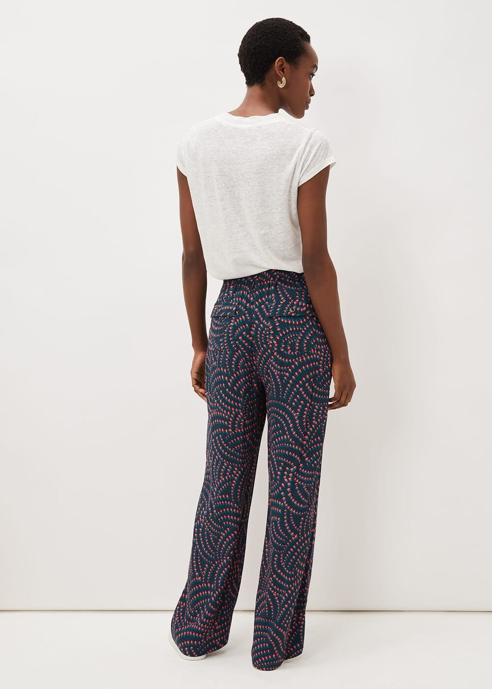 Grace Geo Printed Trouser Navy/Multi